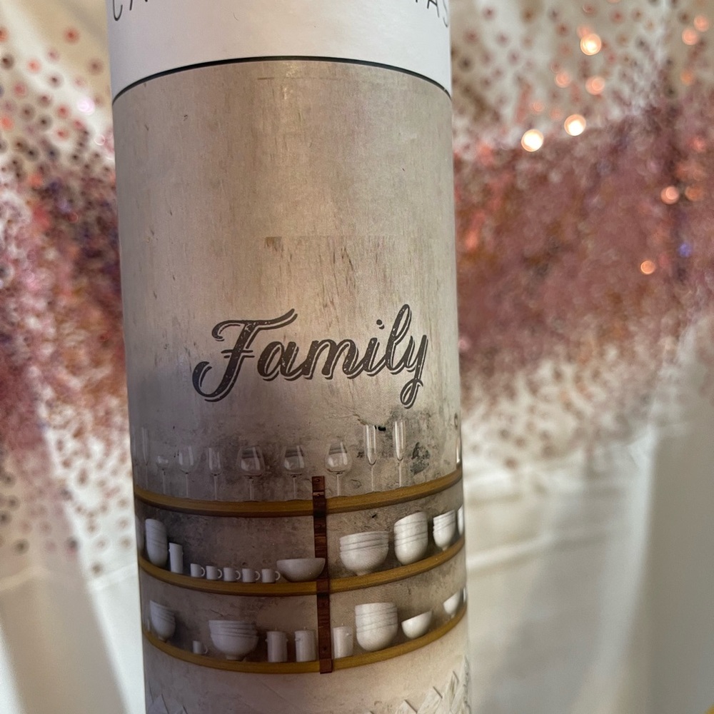 Brand new wall decal that says family blackish gray